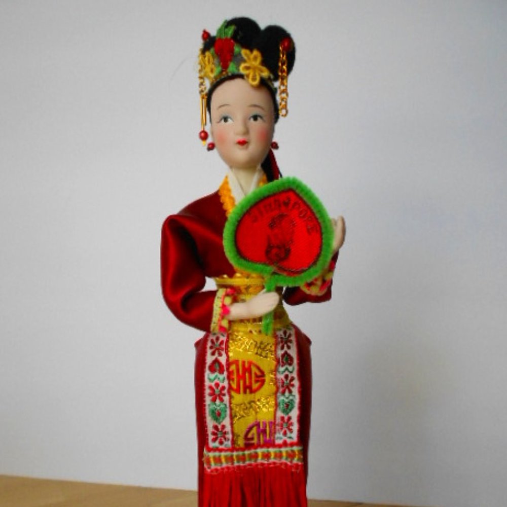 Oriental Traditional Costume Lady Doll Souvenir 1980s